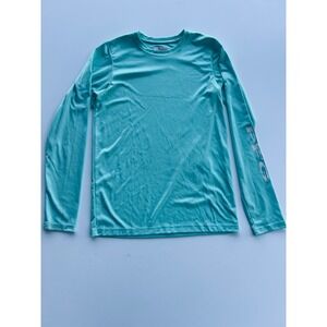 Columbia PFG Long Sleeve Fishing Shirt Kids‎ L (14/16) Aqua Blue